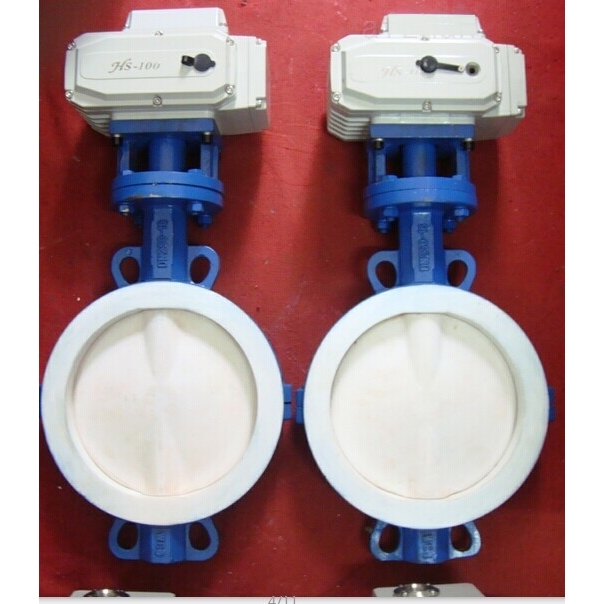 D971F46电动对夹衬氟塑料蝶